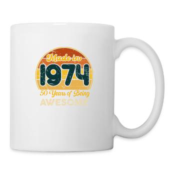 Né en 1974 - Vintage 1974 Anniversaire Rétro - Mug blanc - blanc - Droite