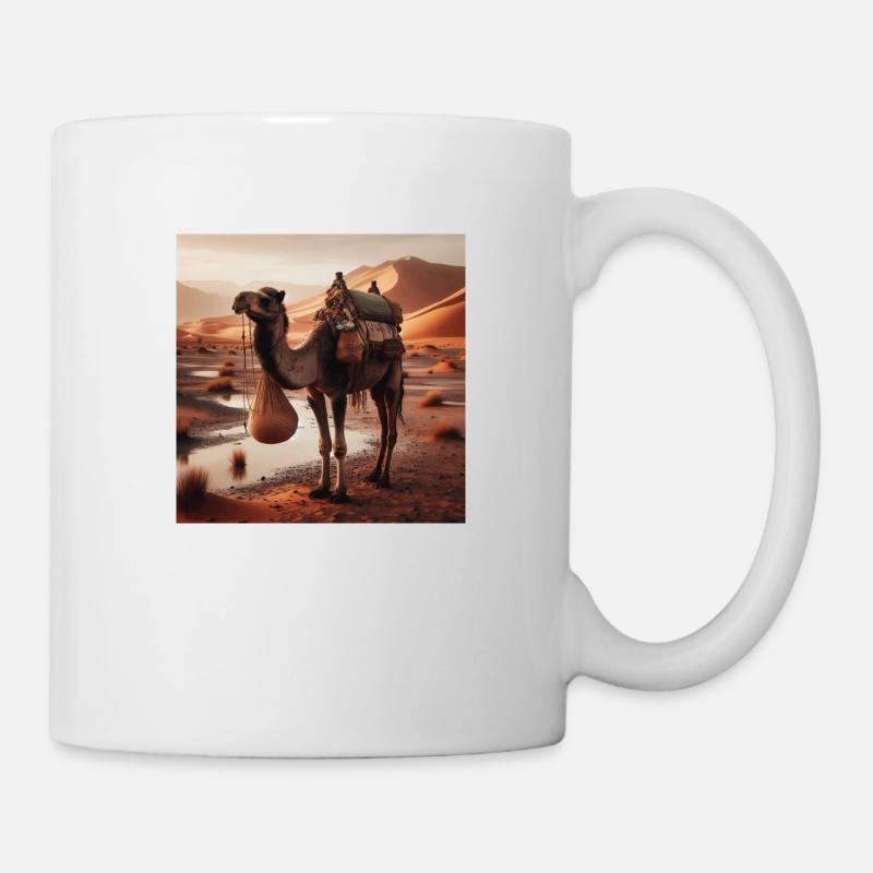 echtes Kamel in der Wüste A7 - Tasse - Weiß