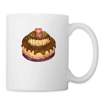 Kuchen - Tasse - Weiß - Rechts