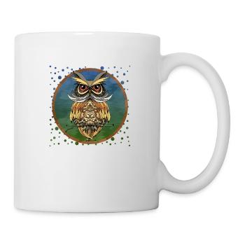 Bunter Vogel - Tasse - Weiß - Rechts