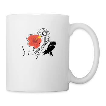 Beach Shark et tongs - Mug blanc - blanc - Droite