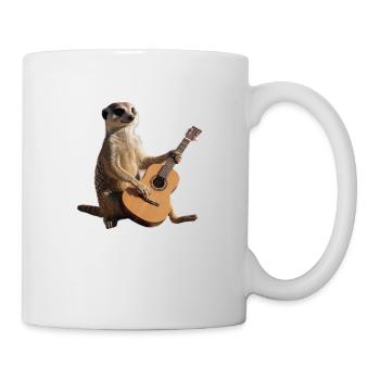 Meerkat Seated Guitar Musician - Mug - white - Right