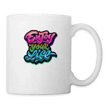 Slogan Illustration Stil Kunst Vektor Mode Grafik - Tasse - Weiß - Rechts