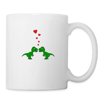 Tyrannosaurus TRex Liebespaar Liebe - Tasse - Weiß - Rechts