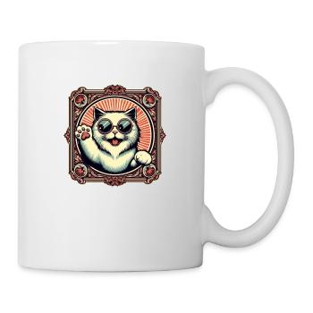 Winkekatze - Tasse - Weiß - Rechts