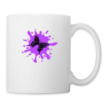 Papillon éclaboussure de couleur - Mug blanc - blanc - Droite