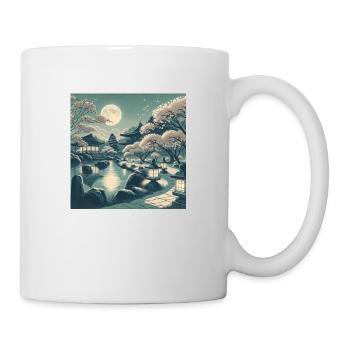 Japan Vintage Nachtszene - Tasse - Weiß - Rechts