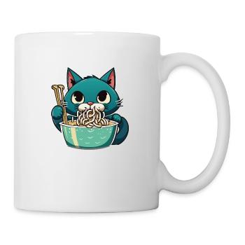 Katze isst Instant Noldes - Tasse - Weiß - Rechts