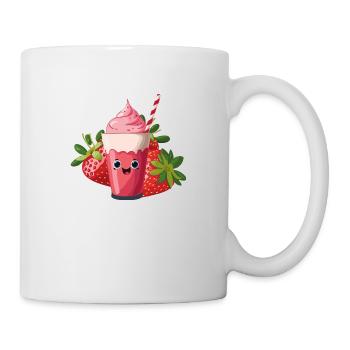 erdbeer shake - Tasse - Weiß - Rechts