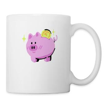 Geld Sparschwein - Tasse - Weiß - Rechts