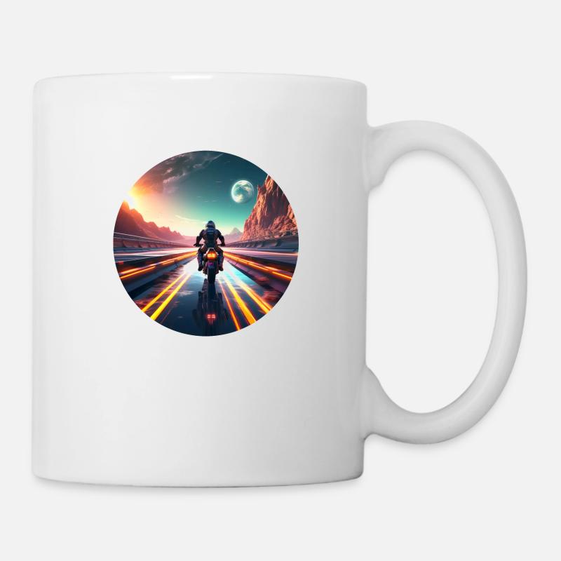 Motard Sunrise - Mug blanc - blanc