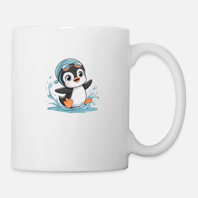 Penguin Fun: Spaß im Wasser! - Tasse - Weiß