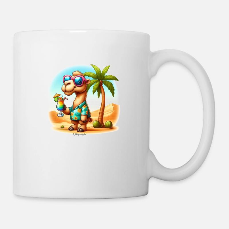 Kamel im Urlaub - Tasse - Weiß