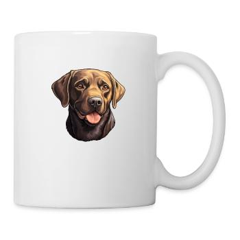 Tête de Labrador Retriever haletant - Mug blanc - blanc - Droite