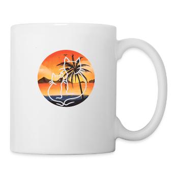 Retro Cats Vintage 90's 80's Cat Nature Beach - Mug - white - Right