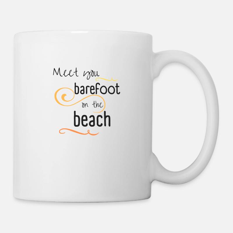 Pieds nus sur la plage - Mug blanc - blanc