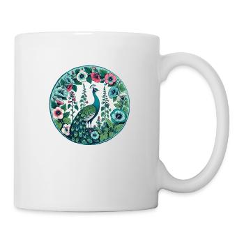 Paon vintage - Mug blanc - blanc - Droite