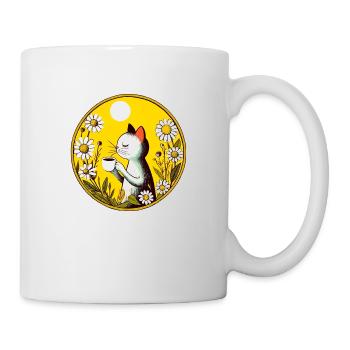 Chat de café rétro vintage - Mug blanc - blanc - Droite