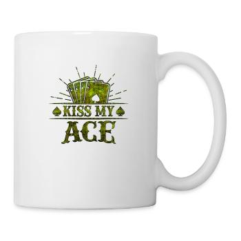Kiss My Ace jeu de poker jeu de cartes casino club jouer - Mug blanc - blanc - Droite