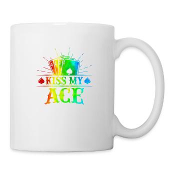 Kiss My Ace jeu de poker jeu de cartes casino club jouer - Mug blanc - blanc - Droite
