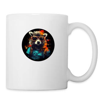 Stylish raccoon - Mug - white - Right