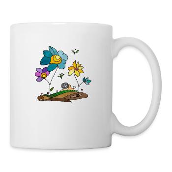 Blumen - Tasse - Weiß - Rechts