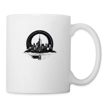 Architecture, City in Moonlight with Reflection - Mug - white - Right