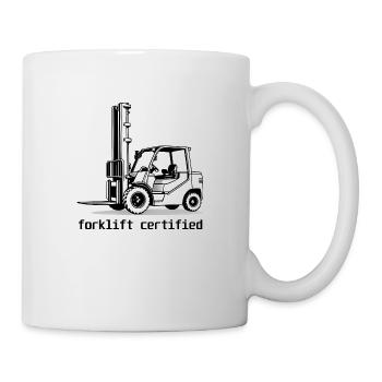 Gabelstapler fineline - Tasse - Weiß - Rechts