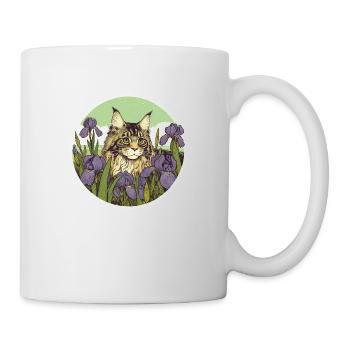 Braun getigerte Katze Iris - Tasse - Weiß - Rechts