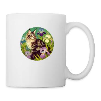 Braun getigerte Katze Iris - Tasse - Weiß - Rechts