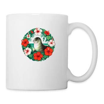Hawaiianisches Mönchssiegel im Retro-Stil - Tasse - Weiß - Rechts