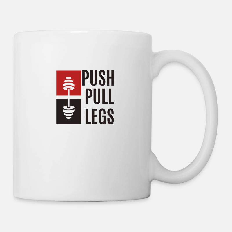 Échec et mat de votre entraînement : pousser, tirer, jambe - Mug blanc - blanc