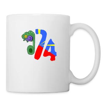 Caméléon 974 Drapeau - Mug blanc - blanc - Droite