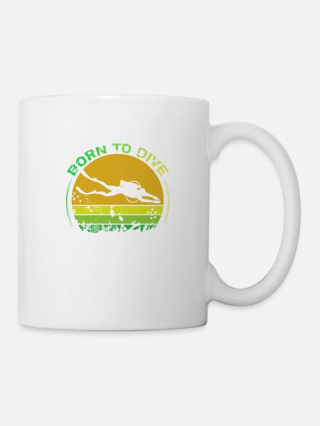 Geboren zum Tauchen - Tasse - Weiß