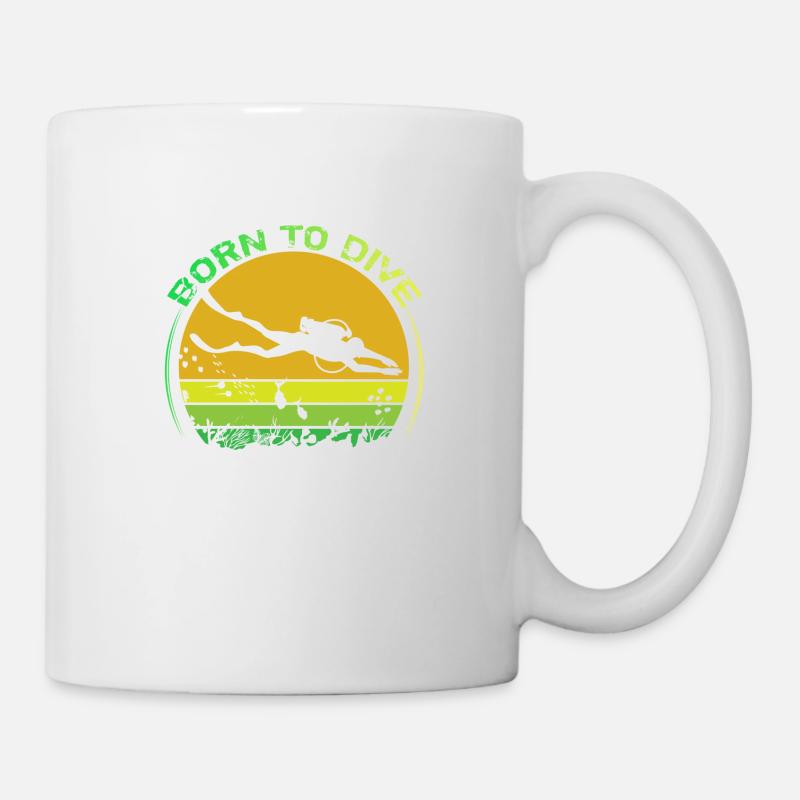 Geboren zum Tauchen - Tasse - Weiß