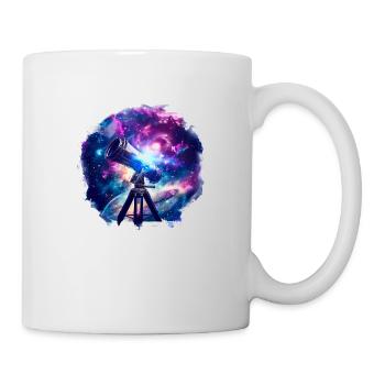 Découvrez les merveilles du cosmos avec le télescope - Mug blanc - blanc - Droite