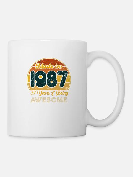 Né en 1987 - Vintage 1987 Anniversaire Rétro - Mug blanc - blanc