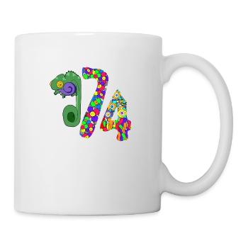 Caméléon 974 Doodle - Mug blanc - blanc - Droite