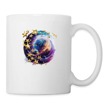 Funkelnde Sterne in der Dunkelheit - Tasse - Weiß - Rechts