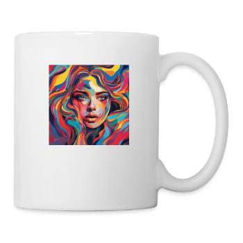 Farbenfroher Chic: Fesselnde Frauengesichtsbekleidung - Tasse - Weiß - Rechts
