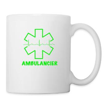 Ambulancier vert fluo - Mug blanc - blanc - Droite