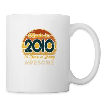 Born in 2010 - Vintage 2010 Retro Anniversary - Mug - white - Right