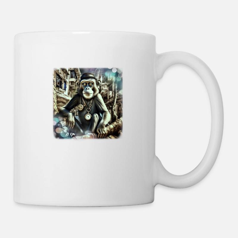 steampunked rock ape - Mug - white