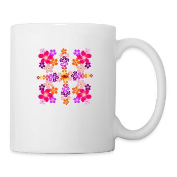 motif floral, fleur, fleuri, floral, fleur épanouie - Mug blanc - blanc - Droite