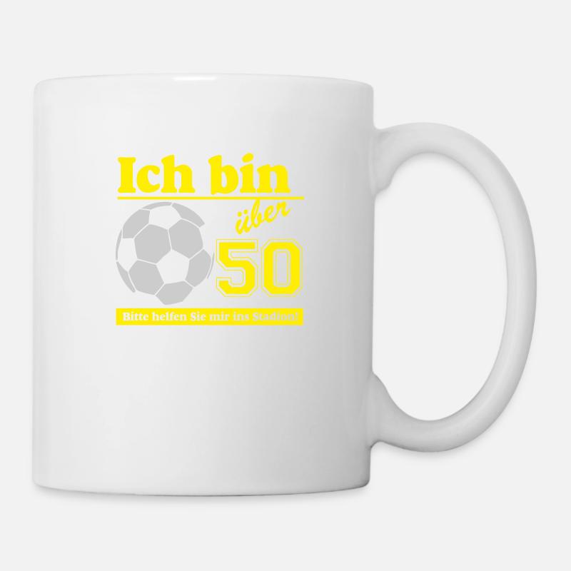 50e anniversaire , 50 ans , Stade des supporters de football (25 - Mug blanc - blanc