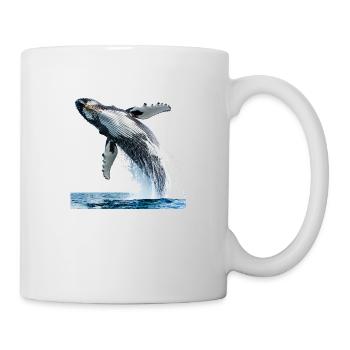 Humpback whale jumps out of the sea - Mug - white - Right