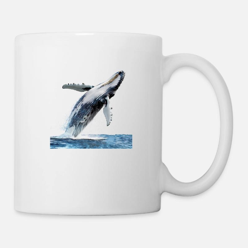 Ein majestätisches Schauspiel eines Buckelwales - Tasse - Weiß