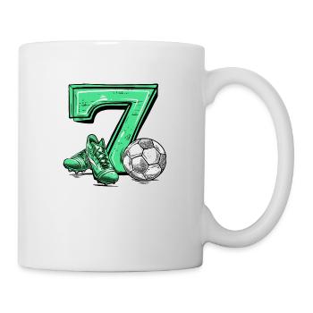 Fussball 7 Jahre - Tasse - Weiß - Rechts