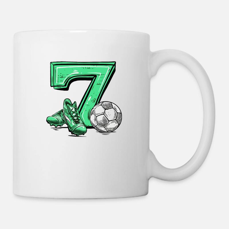 Fussball 7 Jahre - Tasse - Weiß