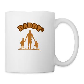 Daddy² 2 Enfants Marron - Mug blanc - blanc - Droite